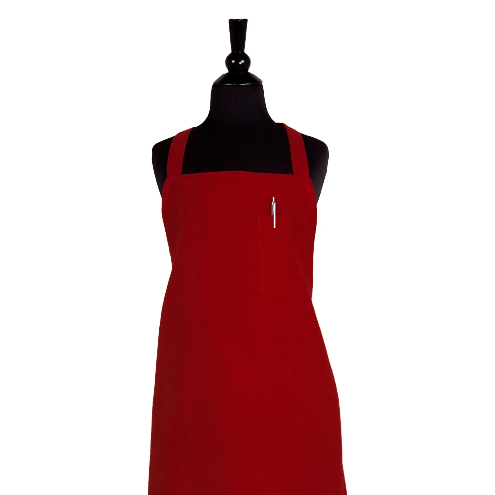 Wholesale Adjustable Black Bib Apron with Pockets Cooking Kitchen Aprons for Restaurant