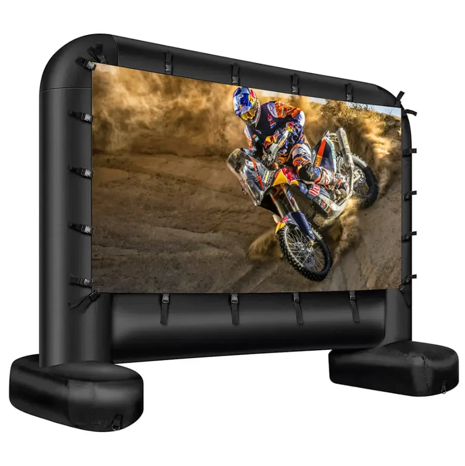 20FT Movie Svcreen 16FT Inflatable Screen with 250W Blower Family Inflatable Projector Screen Outdoor Party Backyard Cinema