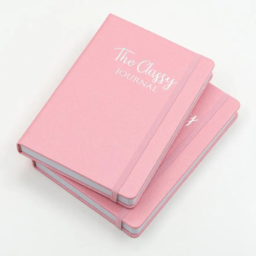 2020 пользовательский блокнот в твердой обложке из искусственной кожи с тисненым логотипом