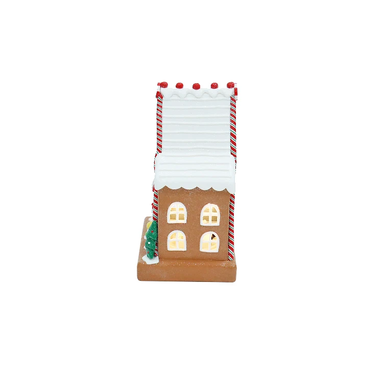 Custom Multicolour Battery-Operated Candy LED Gingerbread House Tabletop Decorations Christmas Ornaments
