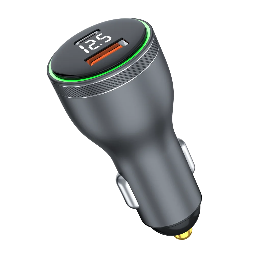 2022 high power Cigarette Lighter Adapter 100W QC3.0 PPS PD3.0 laptop phone USB car charger with led voltage display