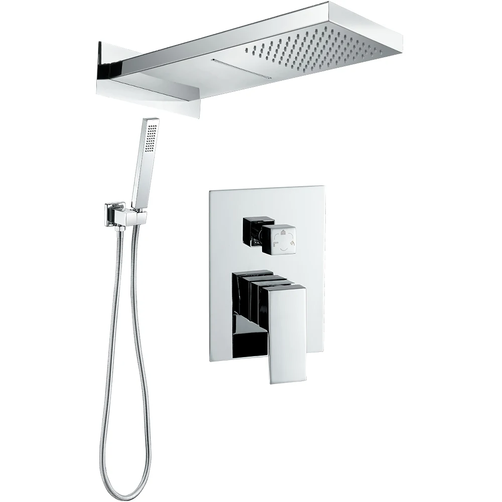 Горячая и холодная смеситель для душа в настенный Душ Дождь скрытый душ с Большая насадка для душа