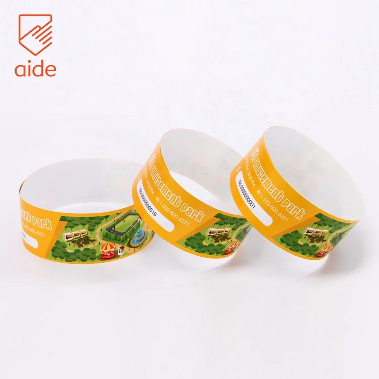 Buy Your Own Brand Logo Cheap Printing Disposable Festival Wristband Paper Colorful