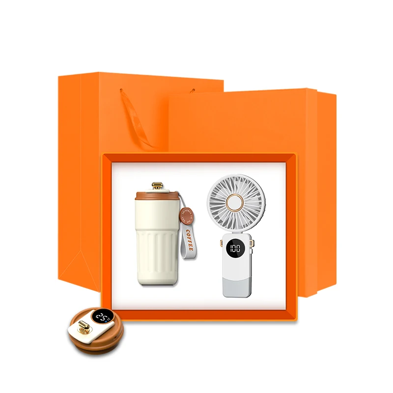 New Customized Promotional Business Bank 450ml Mug 1200mAhfoldable fan Gift Corporate Gifts Set