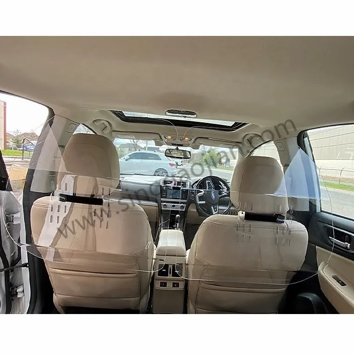 Clear acrylic partitions portable Sneeze Guard for car bus taxi driver