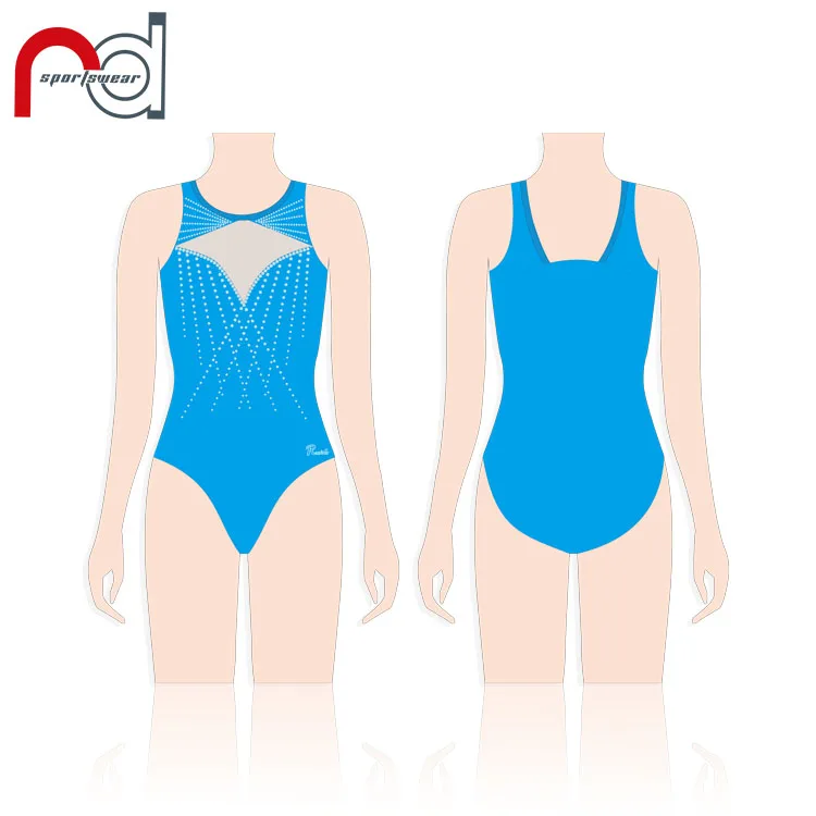 Custom Designed Child Dancewear Leotards Gymnastics Girls Mesh Long Sleeve Balle Leotard