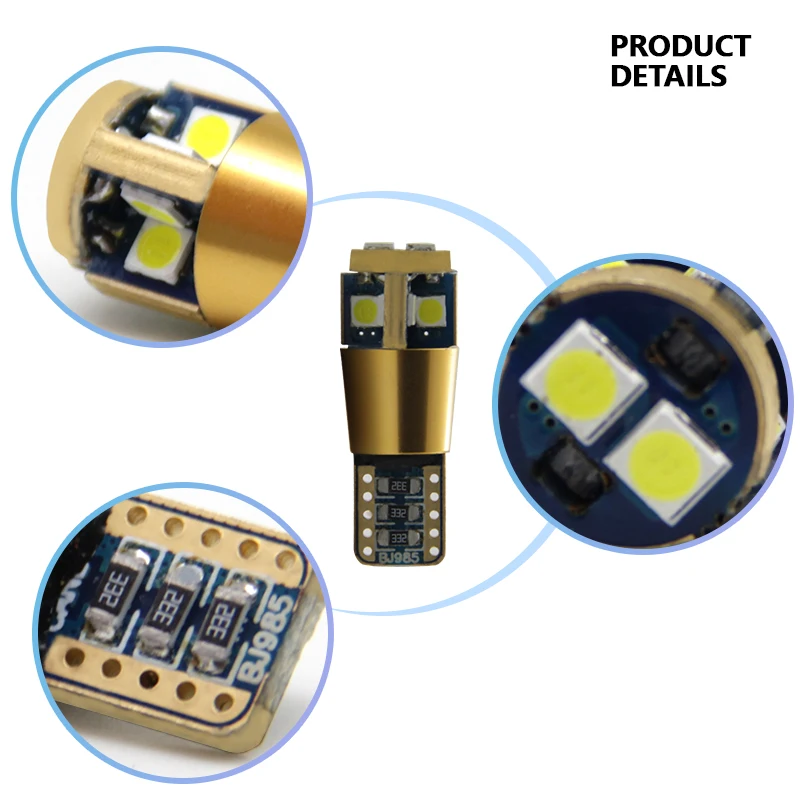  Светодиодные лампы автомобиля t10 свет w5w 194 168 3030 10SMD ошибок для светодиодные автомобильные