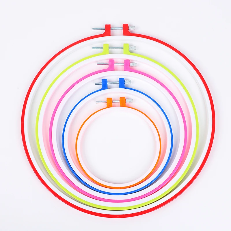 Colorful cross stitch embroidery hoop Abs plastic  wood embroidered stretch