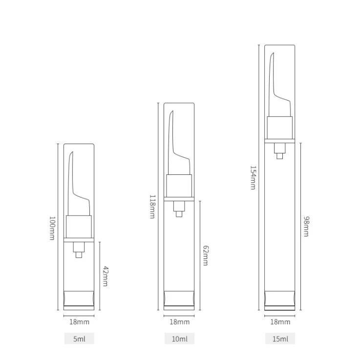 Empty airless pump spray bottles 5ml 10ml 15ml travel washing hand skincare cosmetic packaging