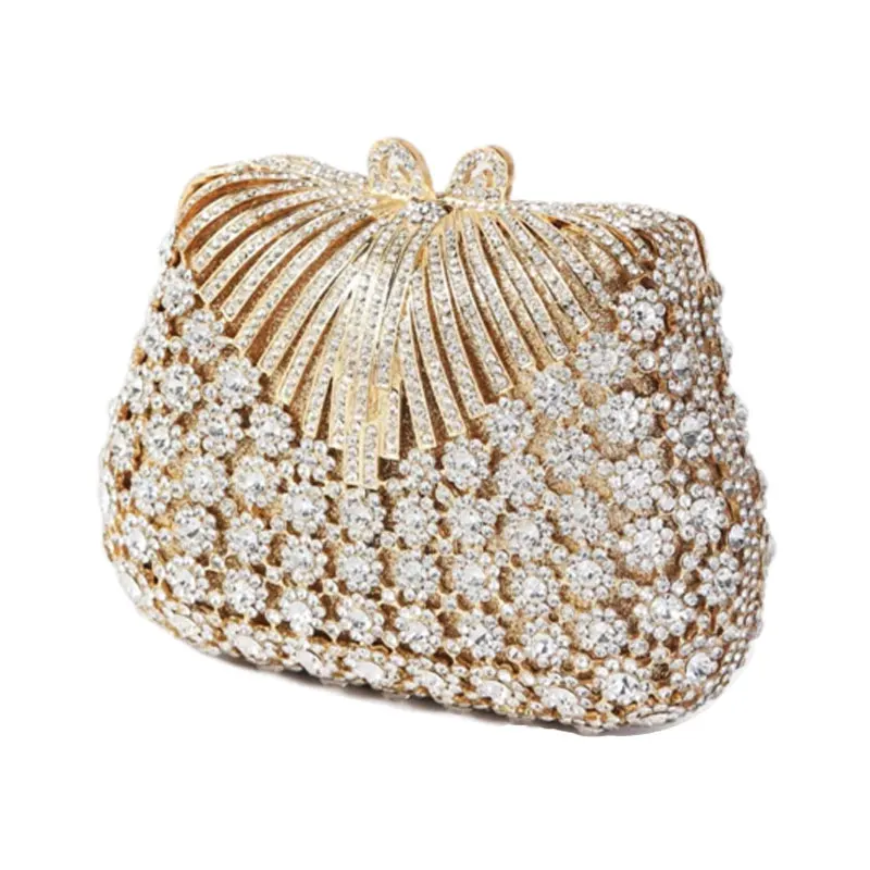 High Quality Drop Shipping Wedding Evening Purse Luxury Dinner Event Diamond Crystal Rhinestone Gown Party Clutch Bags for Women
