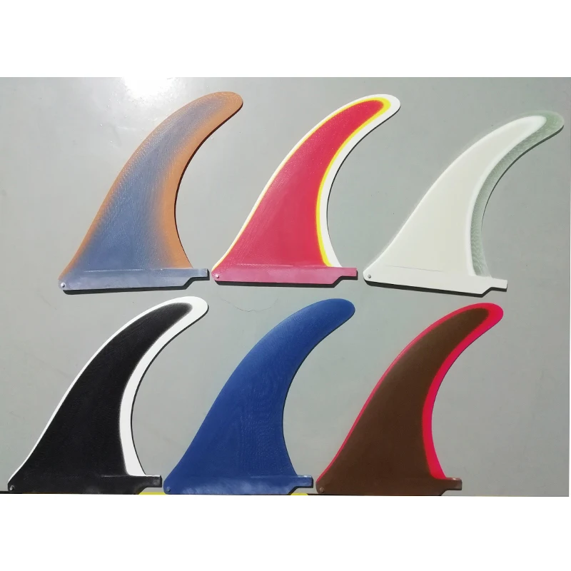 Carbon Striped Center Surfboard Fins Multi-Colored Fiberglass Single Fins SUP Longboard Fins for Surfing
