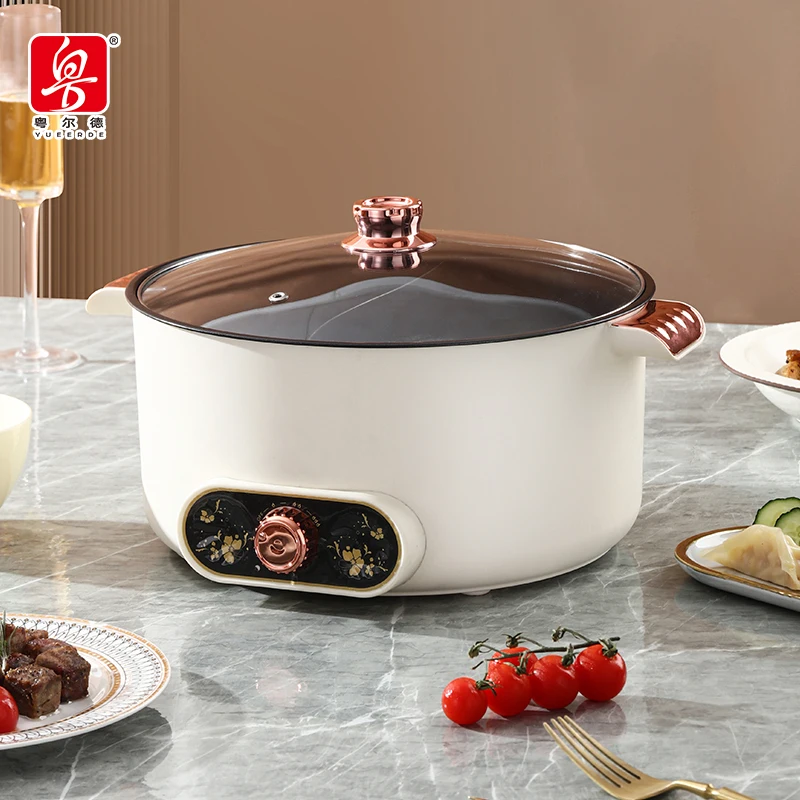 Yuedisi, оптовая продажа, 5 л, электрический горячий горшок с двойным вкусом, мультиварка, антипригарная Кастрюля для жарки