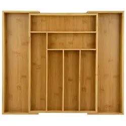 Multi-functional Bamboo Pastoral Kitchen Knife Box Kitchen Drawer Organizer Silverware Drawer Organizer