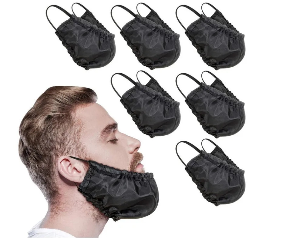 Custom Color&Logo Satin Silk Beard Bandana Adjustable Double layer Beard Bonnet For Beard Care