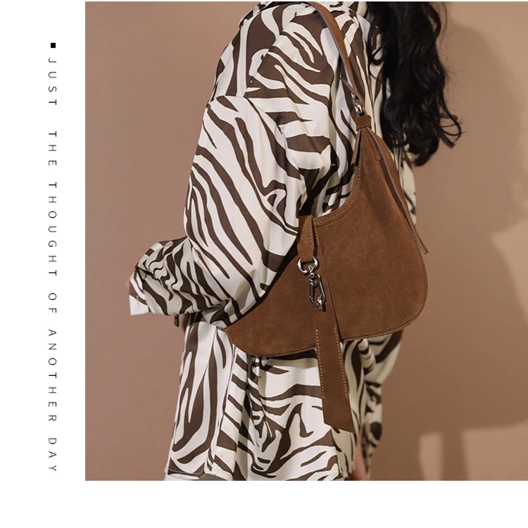 
2021 autumn and winter new PU bag leather suede handbags Korea advanced temperament underarms web celebrity wild Shoulder bag 