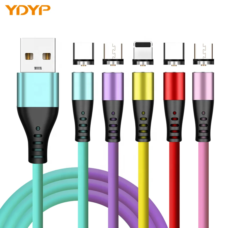  2020 most popular liquid silicone usb cable food-grade led lighting magnetic phone accessories 3 in 1