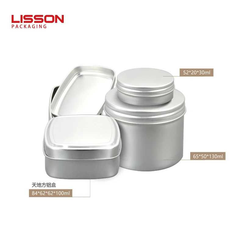Custom 5Ml-500Ml Thread Round Aluminum Jar Nail Accessories Hair Wax Packaging Aluminum Box Packaging Metal Aluminum Can Jar