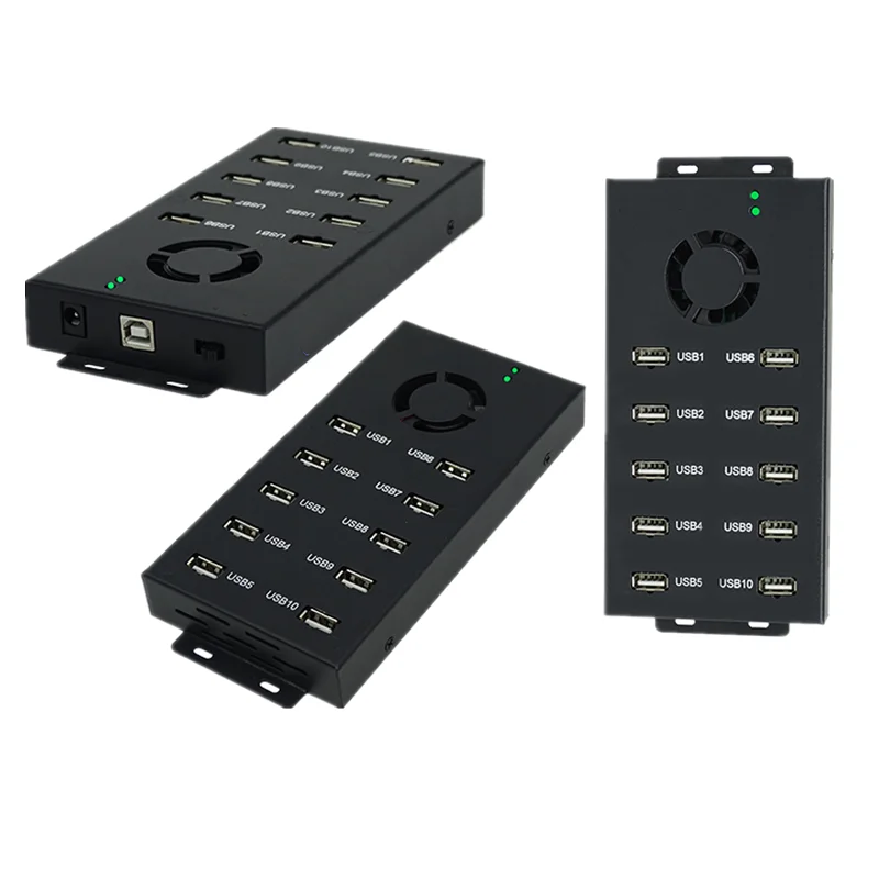 Usb 10 Ports Hub with Power Switch for Charging and