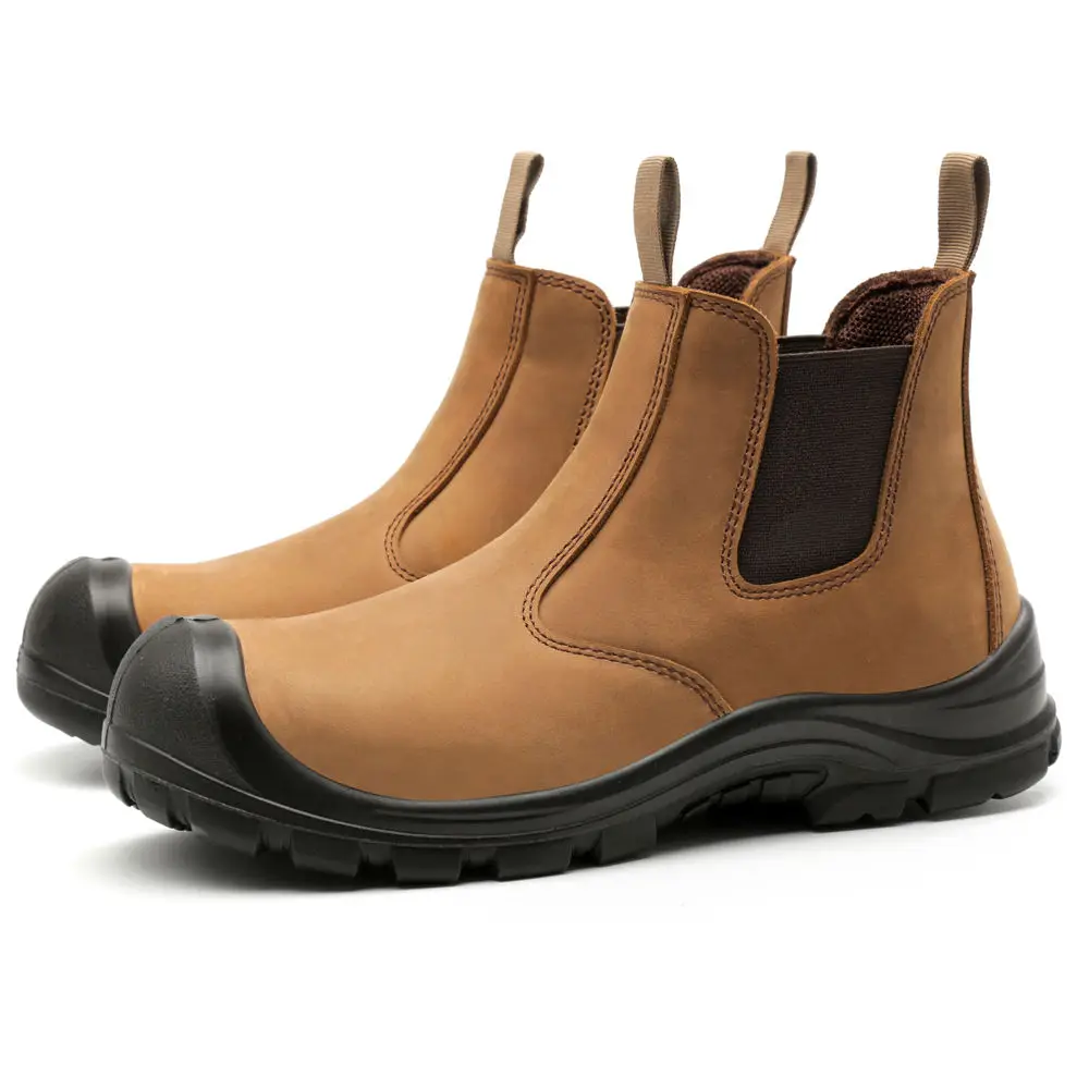 no lace safety boots high cut wholesale Factory steel toe cap working shoes men safety boots dorpshipping