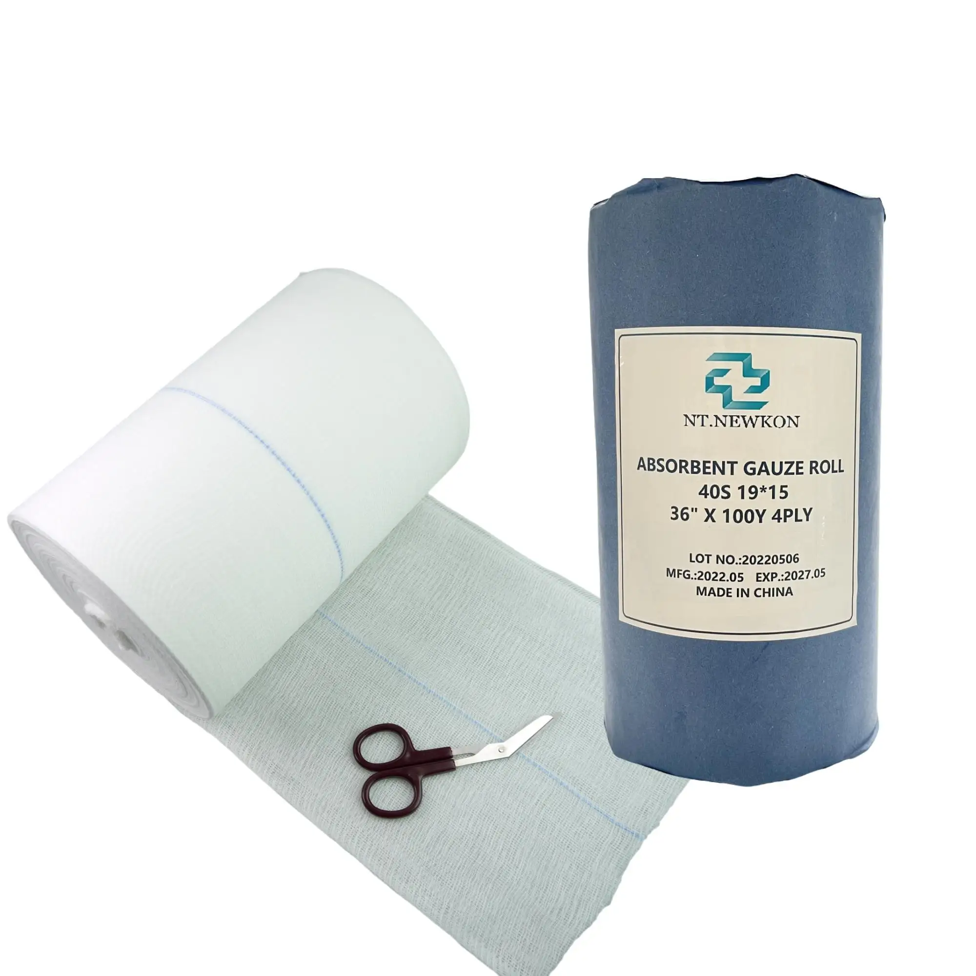 100% cotton medical absorbent gauze roll hydrophilic gauze with x-ray detectable and 1.5kg gauze roll