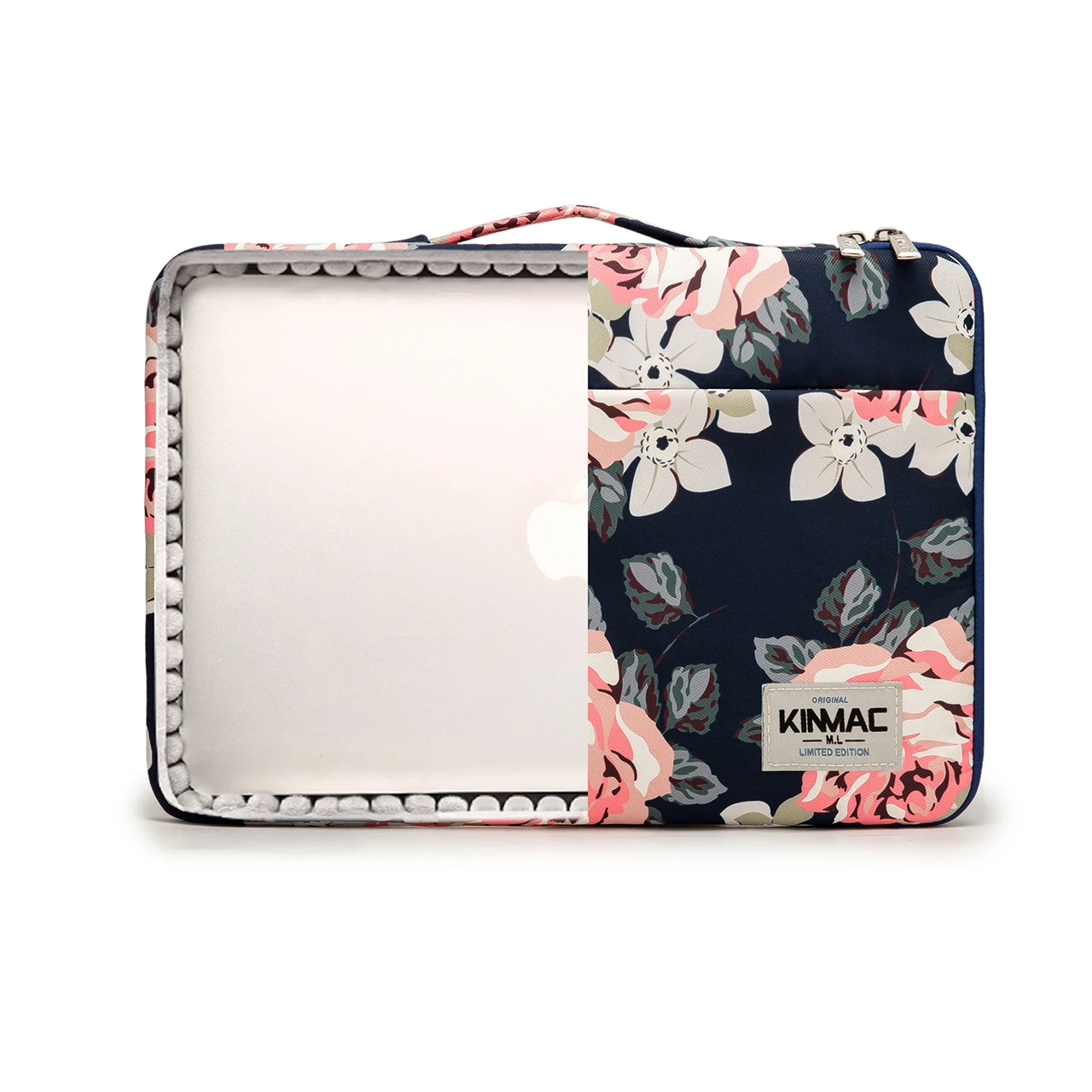 Kinmac Blue Flower 360 Notebook Blank Laptop Bag Case Sleeve Custom Sublimation Neoprene For 12 inch laptop 13.3 inch laptop