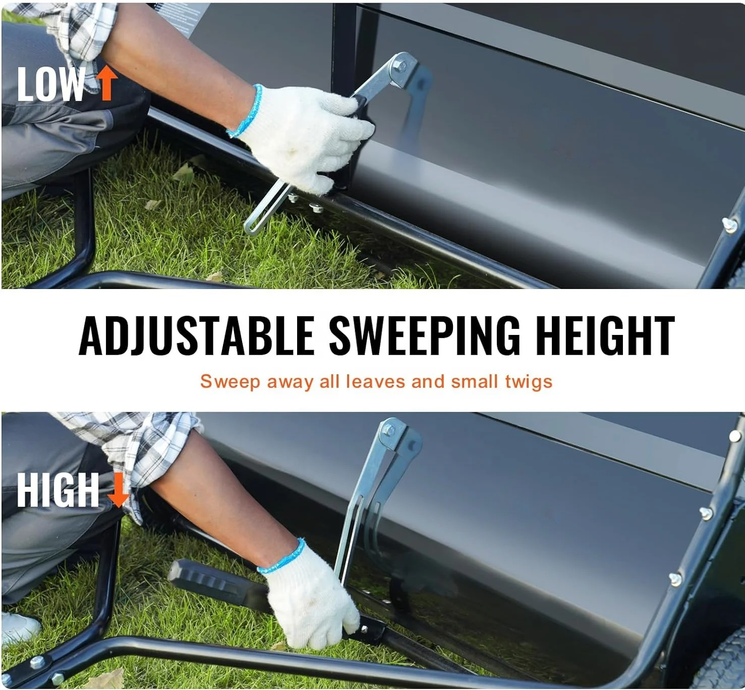 42-inch Tow Behind Lawn Sweeper for Garden Tractor