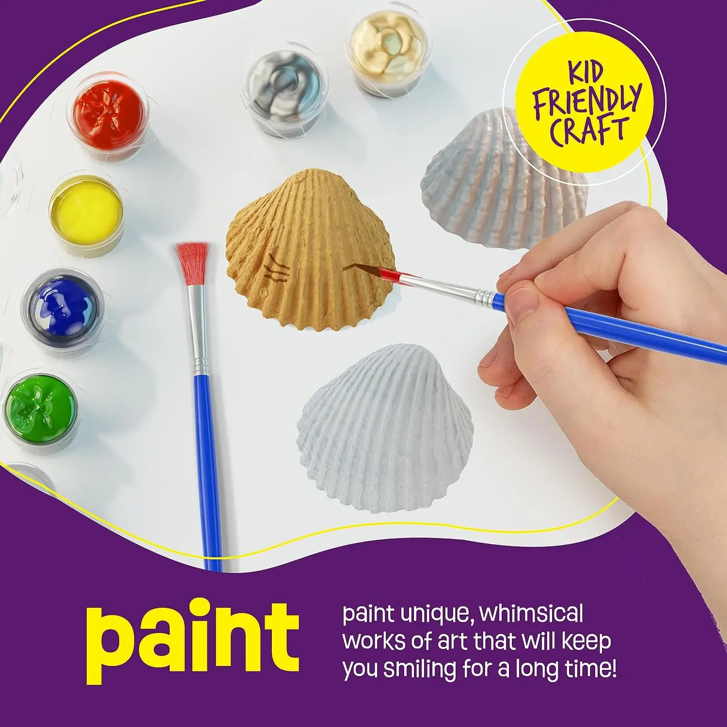 Kids Sea Shell Painting Kit Arts Crafts Gifts for Boys and Girls Easter Craft Activities Kits Creative Art  Gift Toys for kids