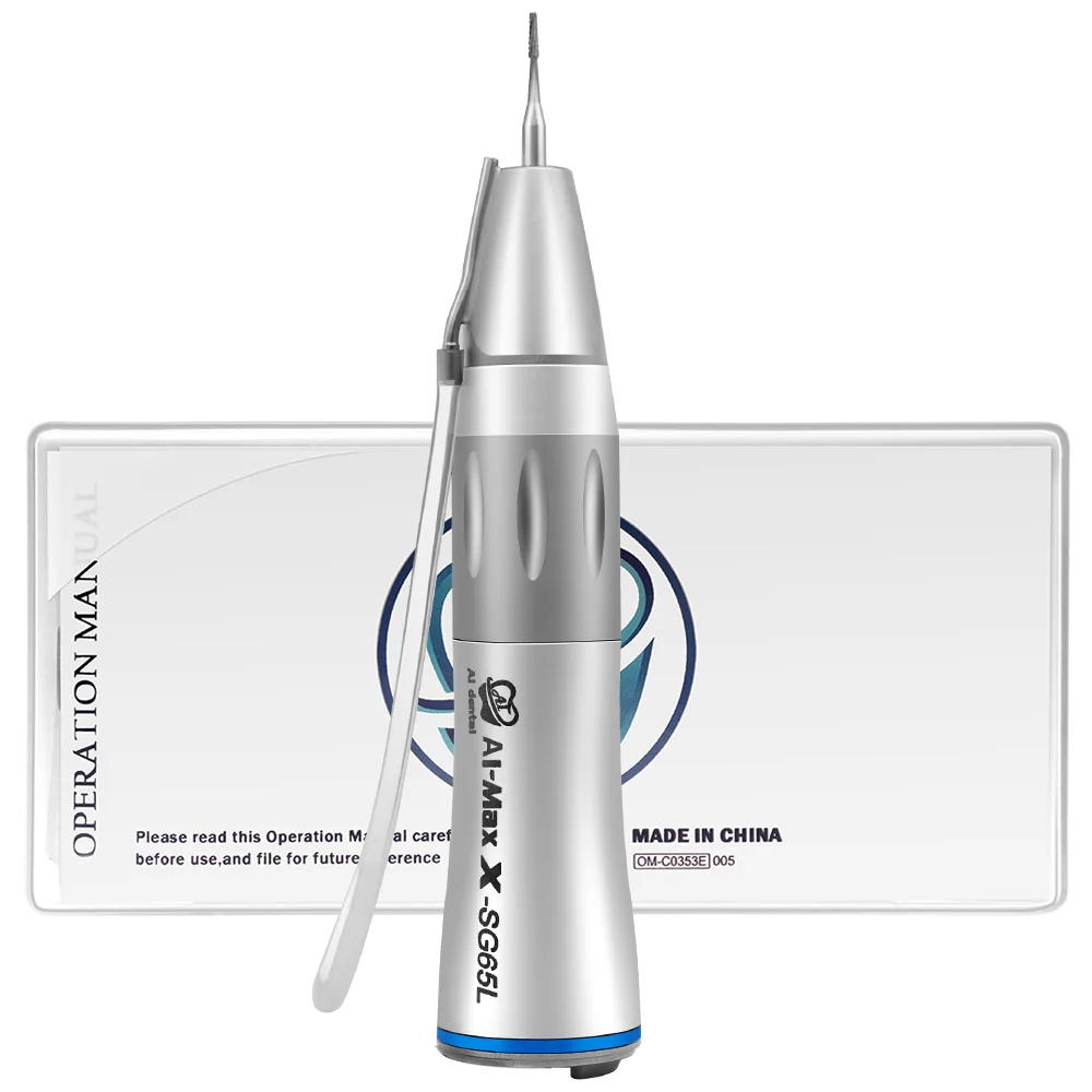 Dental instruments implant 1:1 straight hand piece with LED optic fiber blue ring polish dentist machine