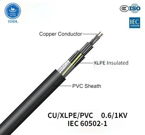  Multi-core 0.6/1kV Copper conductor XLPE insulated PVC sheathed N2XY Control