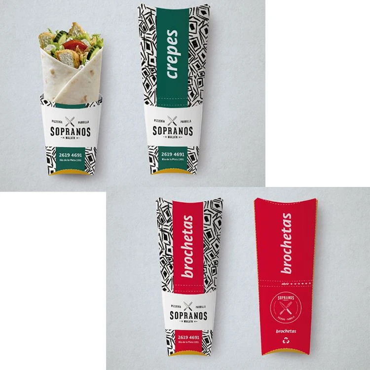 custom beef chicken shawarma wrapping box logo printing Kraft Box fast food shawarma packaging pouch Burgers wraps wrapper