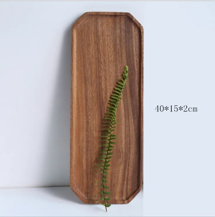 custom made 5 star hotel Rectangular wood serving tray
