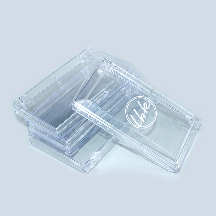High Quality Low MOQ Plastic Eyelash Packaging Transparent Small Rectangle Case Box Cosmetic PVC Package