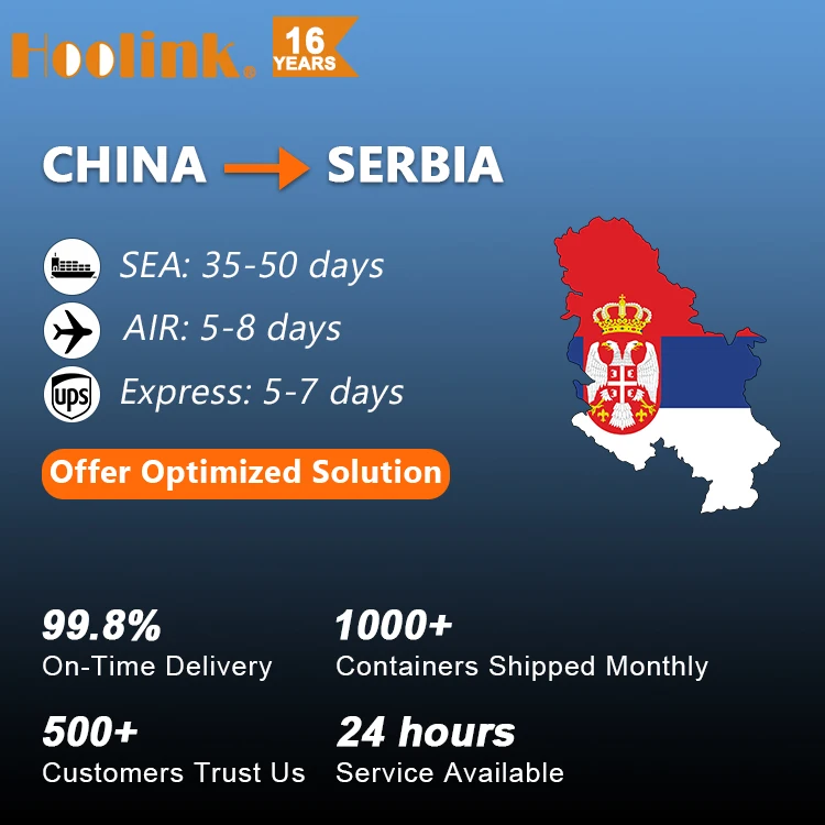 DDP Cargo Ship Logistic Service Agent LCL FCL Container Freight Forwarder Shipping From China to Serbia By Sea Air