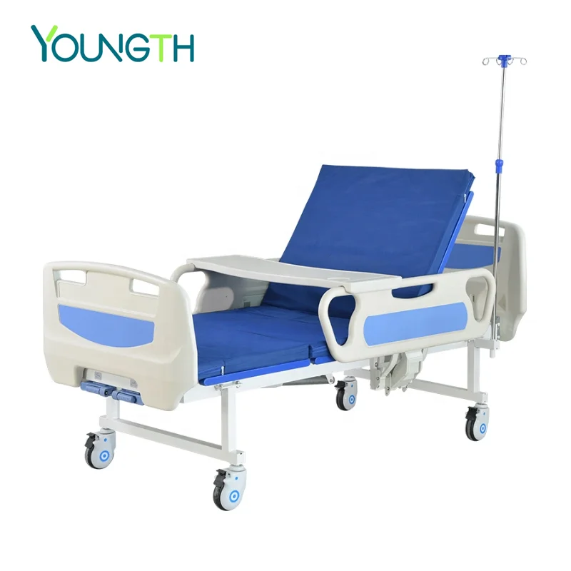 Manufacturers Supply Cheap Adjustable Medical Bed 2 Function Manual Hospital Bed 2 Crank Home Care Bed For The Elderly