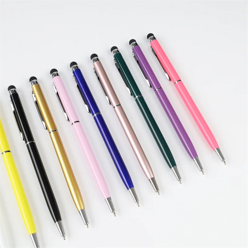 Customize logo promotional stylus metal pen business hotel slim giveaway gift advertising ballpoint pen