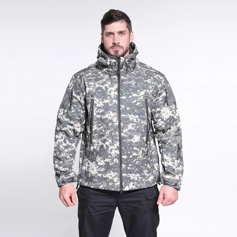 PASUXI Autumn And Winter New Arrivals Warm Military Style Track Jacket Men Plus Size Bomber Soft Shell Jacket Waterproof Coat
