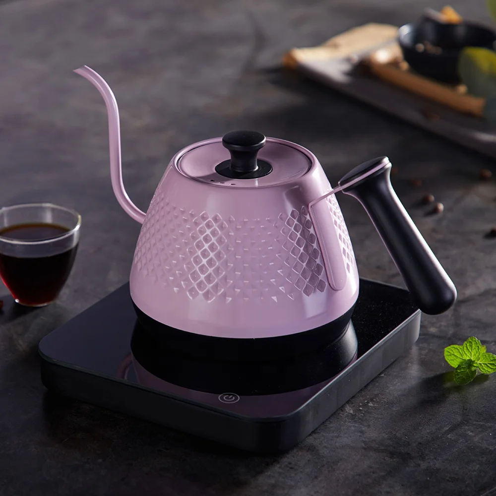 2020 Promotion New Fashion 304 Stainless Steel Eco Coating Quick Heating Japan Korean Stylish Gooseneck Electric Kettle