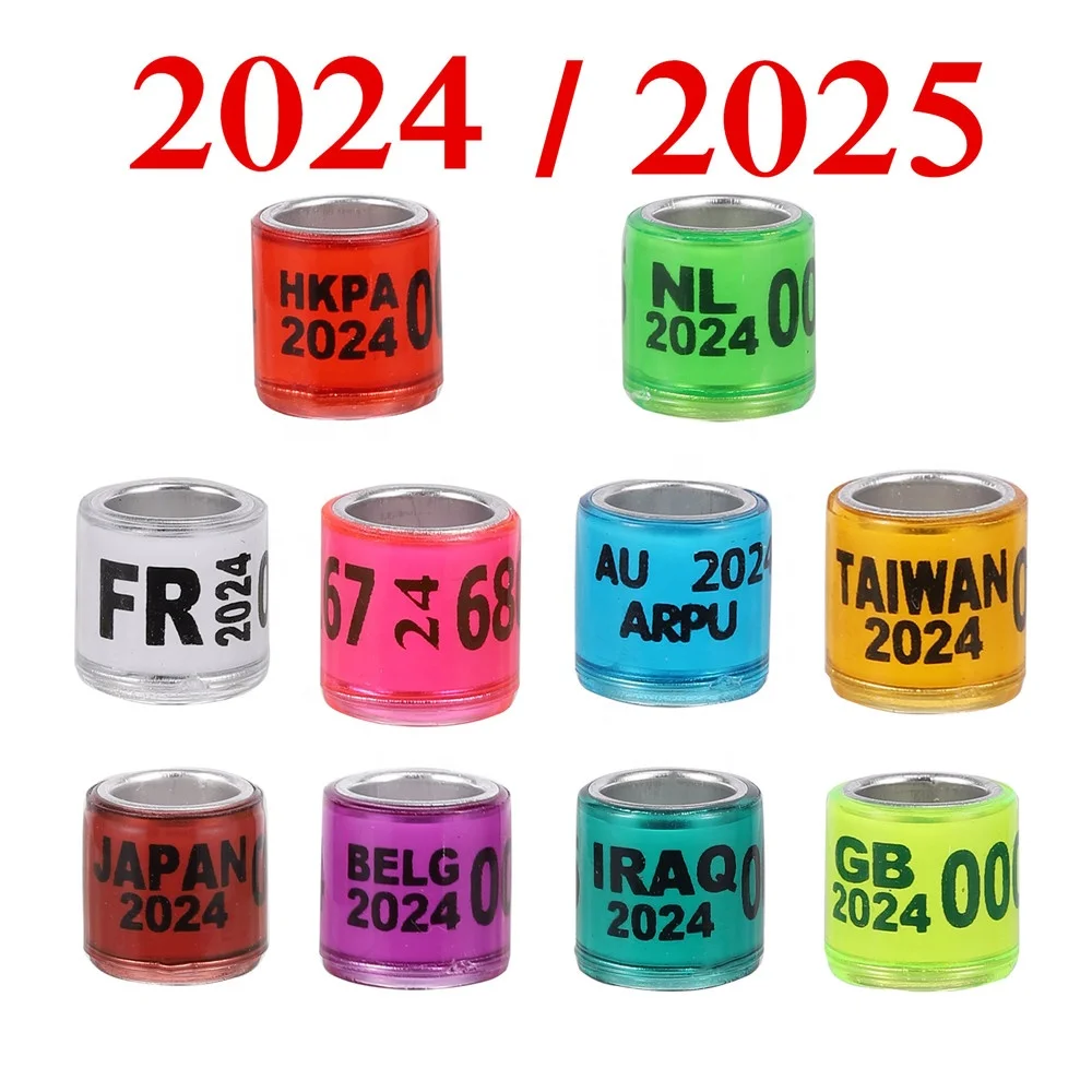 Pigeon Foot Rings 2024/2025 Multi-color Bird Leg Ring With Word Earrings