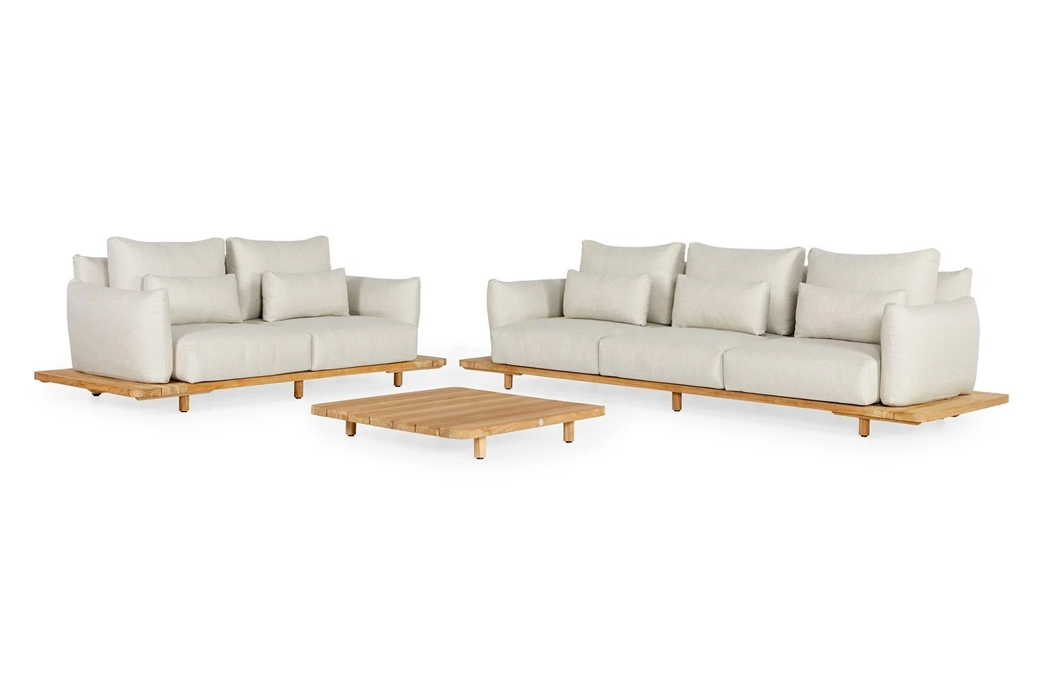 Weather-resistant Outdoor Teak Wood Inflatable Sofa Set Furniture Morden Outdoor Sleeper Sofa Garden Outdoor Sofa Set