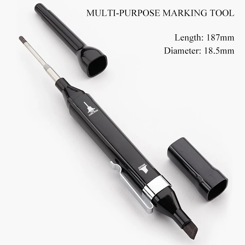 Deep Hole Double end Marker Pencil,Construction and Carpenter Marking Tool,Ink Wear Resistance, Work on Glass, Steel, Wood,etc.