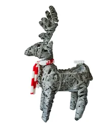 Willow Decorative Reindeer Planter Wicker Animal Shape Flower Succulent Planters Christmas Festival Decoration