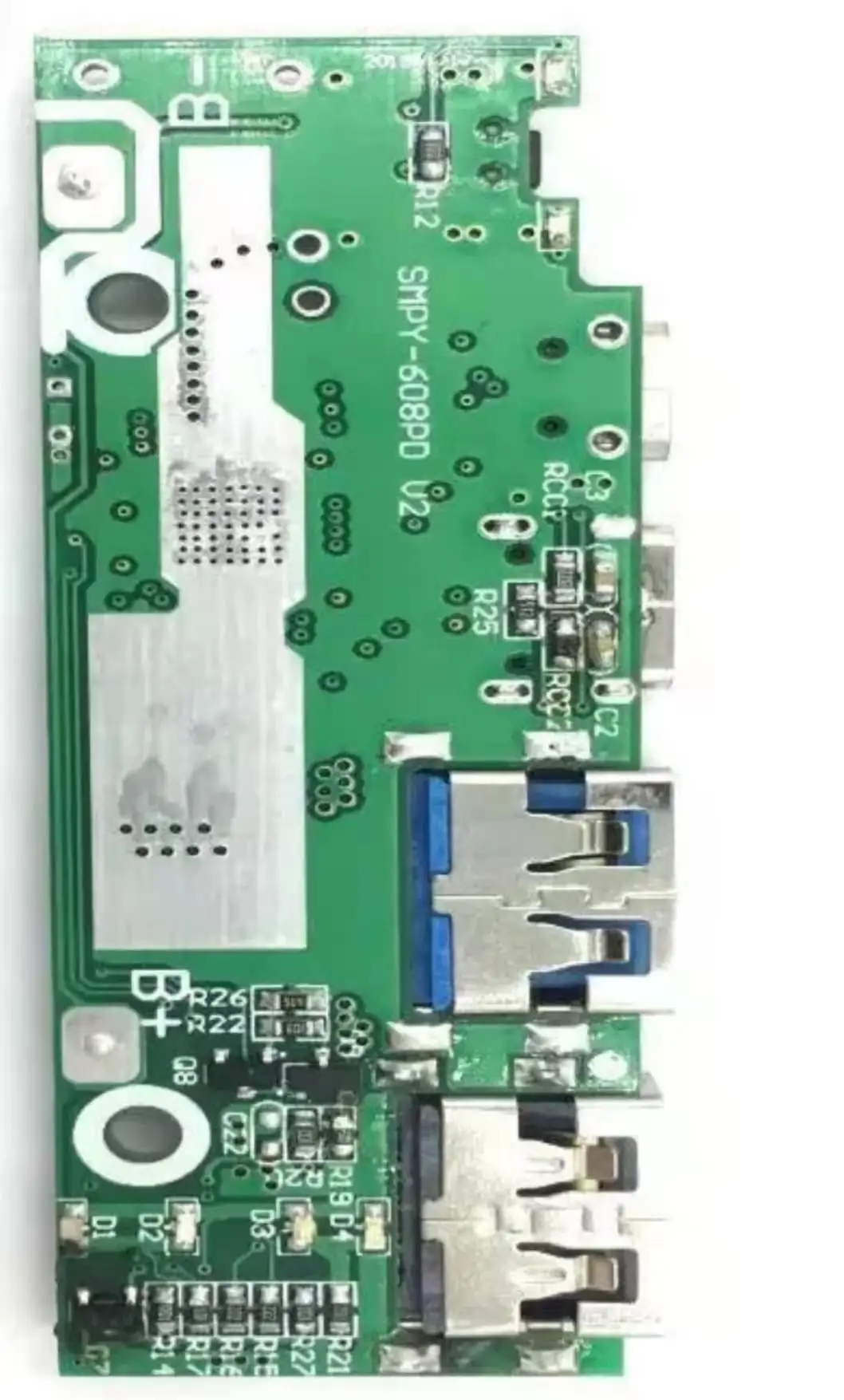 Portable and lightweight printed control board PCBA power bank circuit board