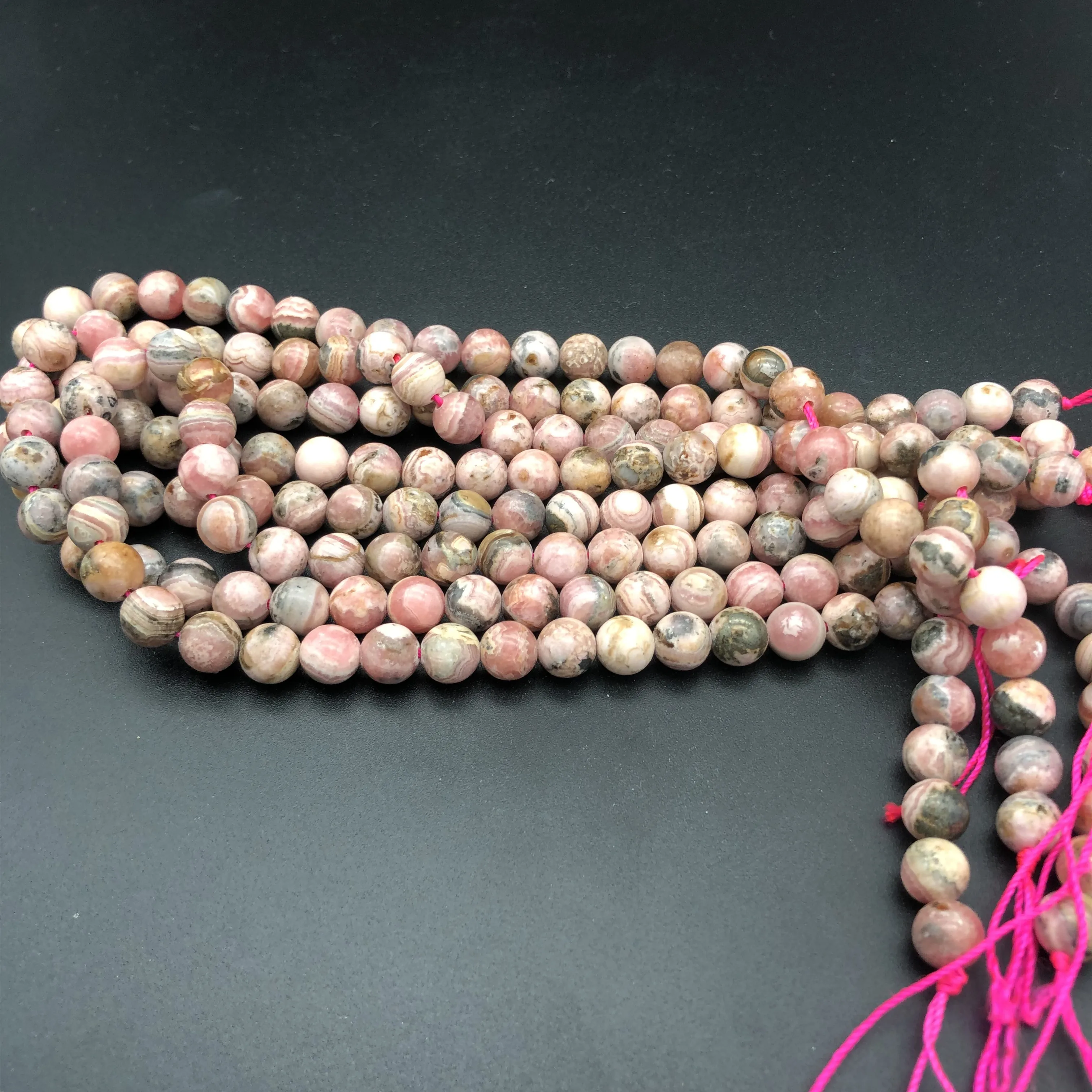 High Grade Natural Gemstone Argentina Rhodochrosite Polished Round Beads Rhodochrosite Gemstone Loose Beads for Jewelry Making 3