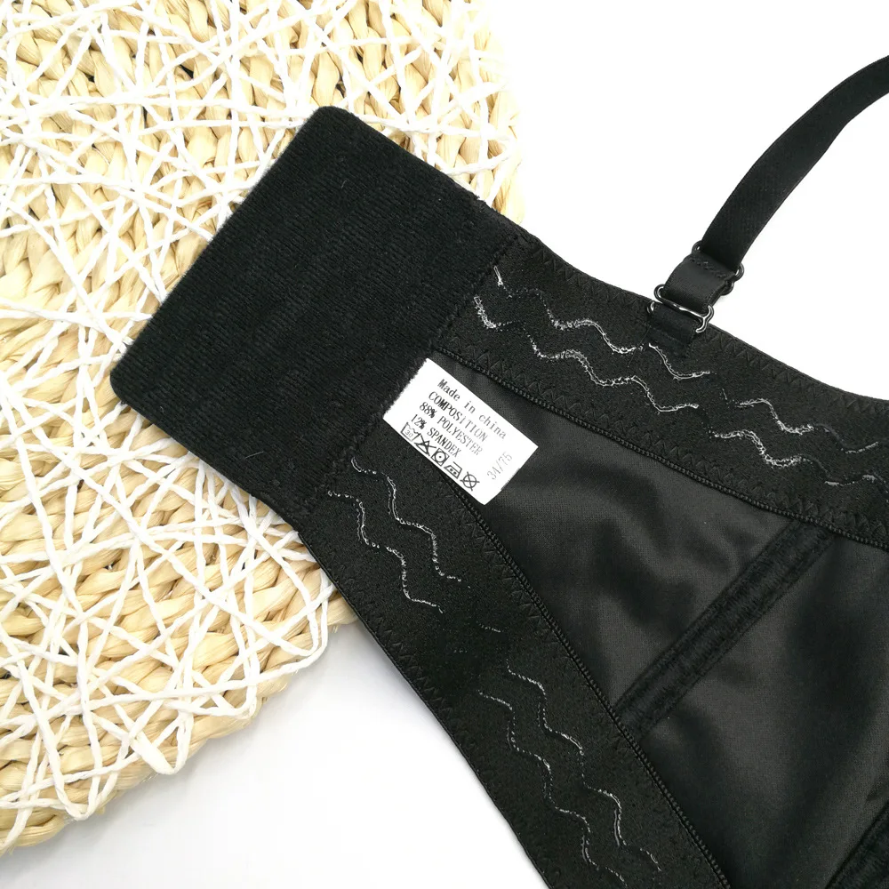 Corset de mujer tops Nanchang High Quality PU Leather Sheepskin Breastwear halter vest bra free beauty gather fishbone