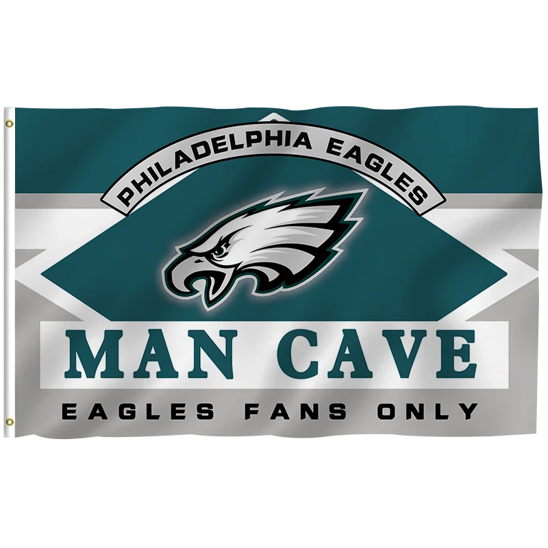In Stock All  Football Team Flag 3x5ft High Quality Custom Design Philadelphia Eagles Kelly green Fan 100% Polyester Sports Nfl