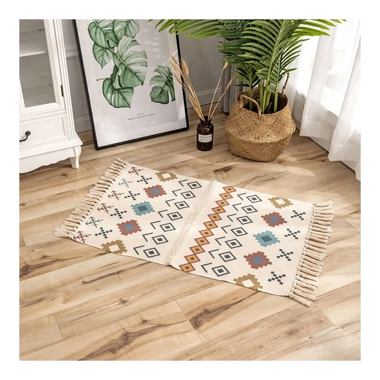 Современные аксессуары для спальни татами коврик напольный красочные ворсовые богемные пледы с кисточками