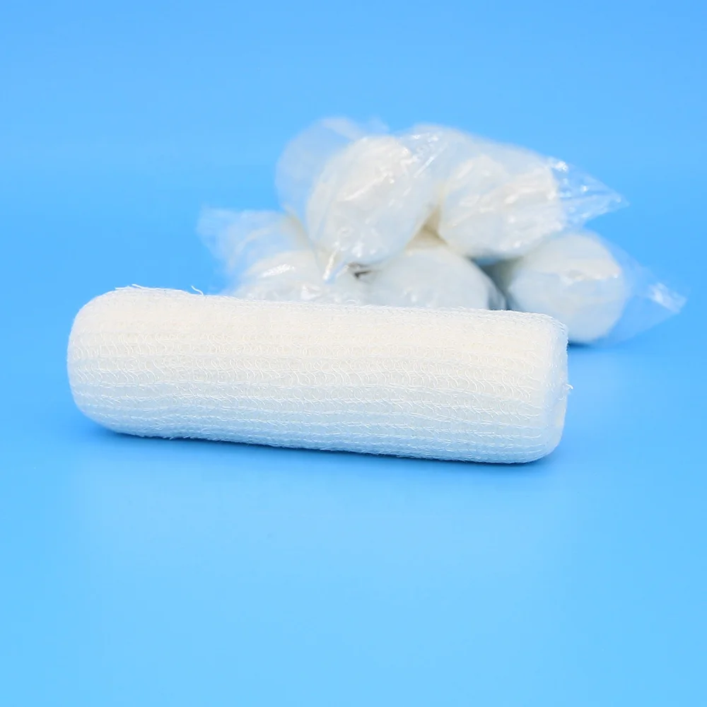 High quality medical sterile conforming roll machine gauze bandage with woven edge