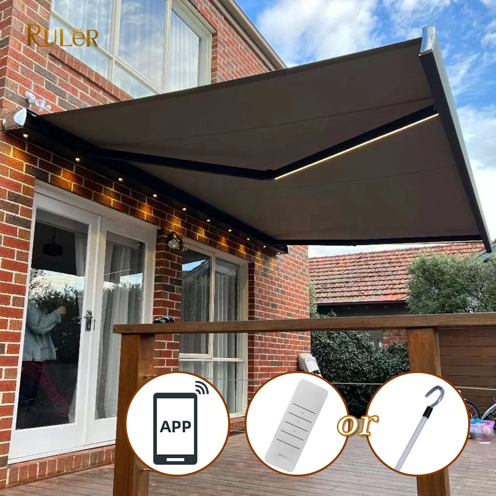 Factory wholesale TUYA APP Control outdoor retractable awning electric awning