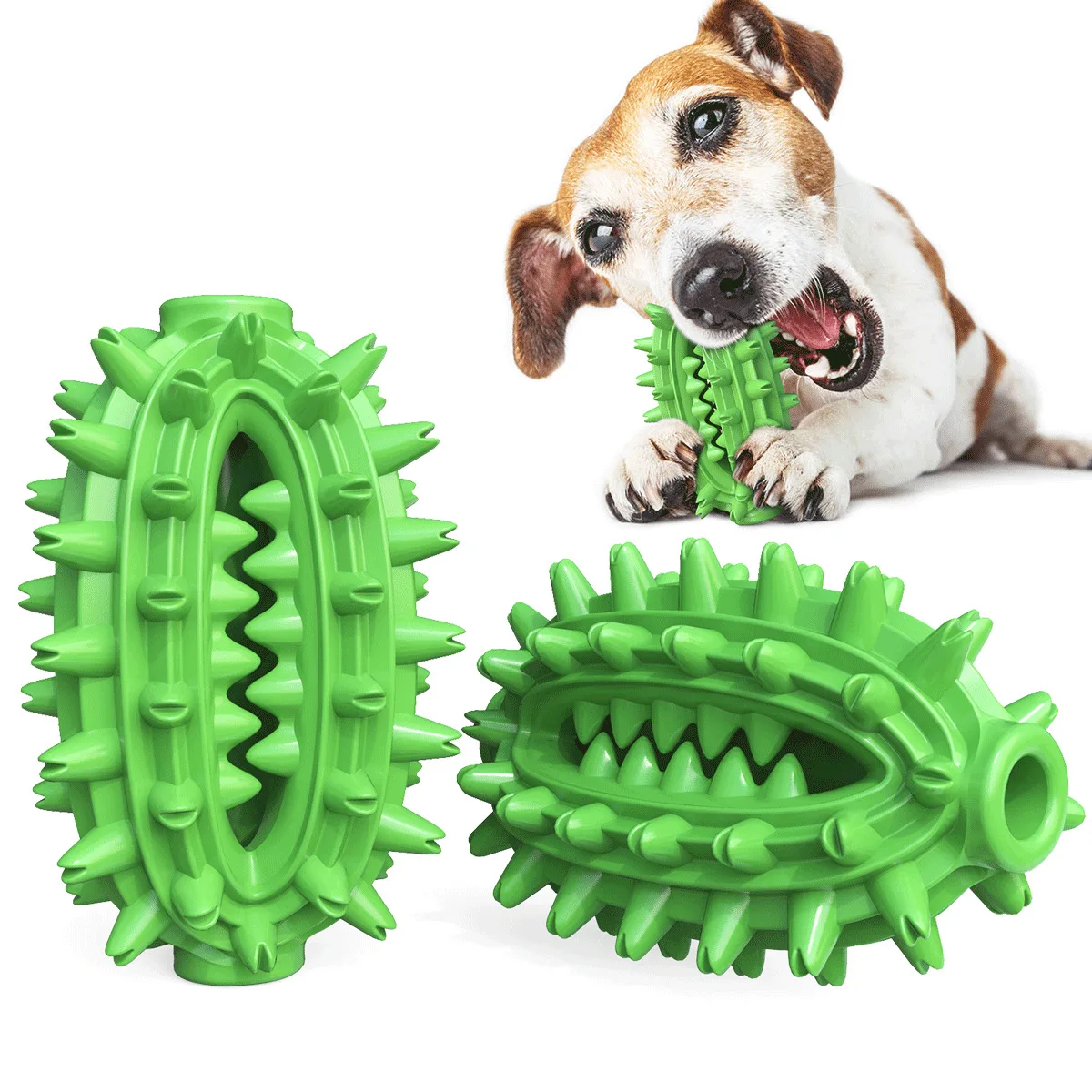 Hot Sell TPR Bite Resistant Pet Dog Toothbrush Teeth Cleaning Treat Dog Chew Toy With Rope Single Suction Cup