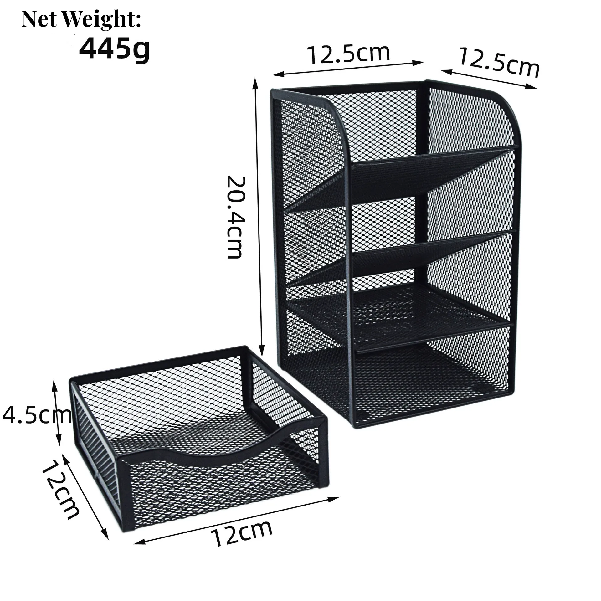 Premium Quality Iron Mesh Pencil Holder Organizer For Office And School 2-cell Skew Pencil Holder Storage Box